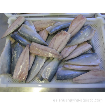 Filete de caballa de pescado congelado en paquete de vacunas